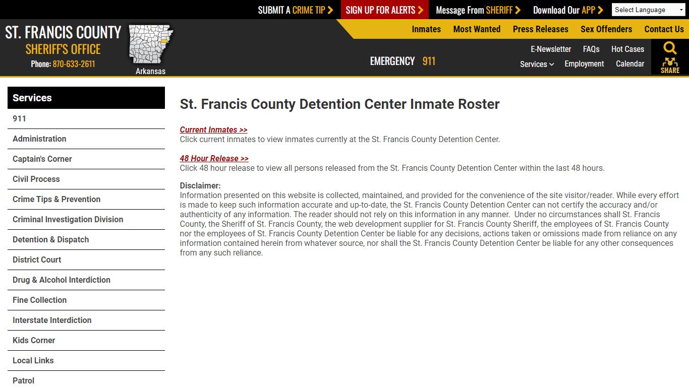 Roster Choose - St. Francis County Sheriff AR